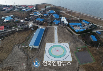 서천군 유부도에 응급환자 후송 위한 닥터헬기 떴다
