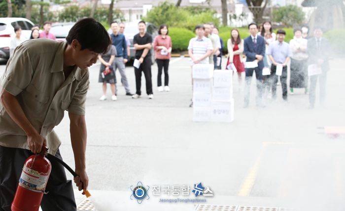 태안교육지원청, 태안119안전센터 연계 합동 소방훈련 진행